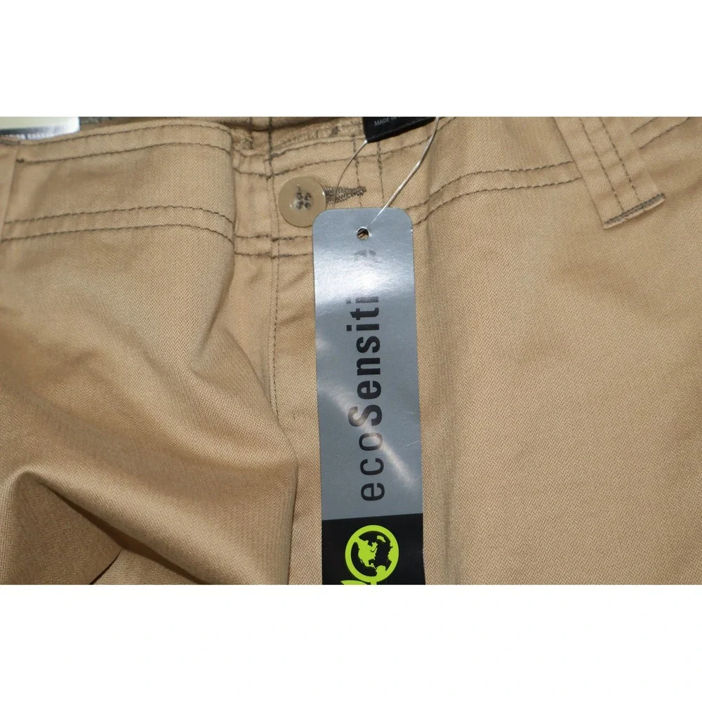 REI Cargo Pants Mens 32x34 Khaki Brown Organic Cotton EcoSensitive Hiking NEW